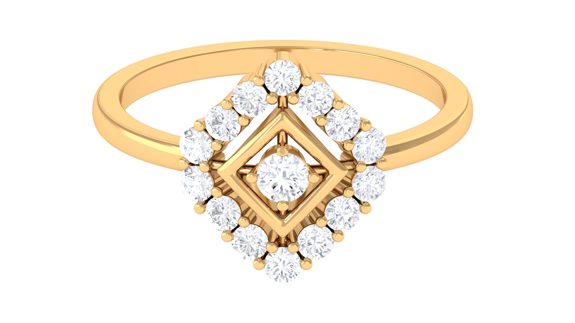 3/4 CT Minimal Diamond Gold Promise Ring Diamond - ( HI-SI ) - Color and Clarity - Rosec Jewels