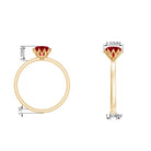 Round Lab-Created Ruby Solitaire Ring in Lotus Basket Setting Lab Created Ruby - ( AAAA ) - Quality - Rosec Jewels