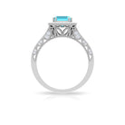 Asscher Cut Swiss Blue Topaz and Moissanite Engagement Ring Swiss Blue Topaz - ( AAA ) - Quality - Rosec Jewels