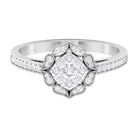 3/4 CT Illusion Set Diamond Vintage Engagement Ring Diamond - ( HI-SI ) - Color and Clarity - Rosec Jewels