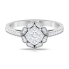 3/4 CT Illusion Set Diamond Vintage Engagement Ring Diamond - ( HI-SI ) - Color and Clarity - Rosec Jewels