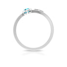 1/4 CT Swiss Blue Topaz Wrap Ring in Bezel Setting Swiss Blue Topaz - ( AAA ) - Quality - Rosec Jewels