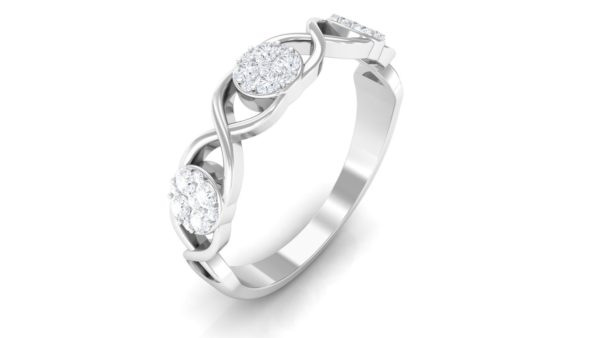 Illusion Set Diamond Infinity Band Ring Diamond - ( HI-SI ) - Color and Clarity - Rosec Jewels