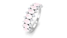 1.50 CT Rose Quartz Half Eternity Ring with Diamond Stones Rose Quartz - ( AAA ) - Quality - Rosec Jewels