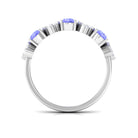 Natural Tanzanite Half Eternity Ring Tanzanite - ( AAA ) - Quality - Rosec Jewels