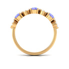 Natural Tanzanite Half Eternity Ring Tanzanite - ( AAA ) - Quality - Rosec Jewels