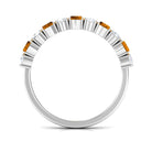 1.25 CT Alternate Citrine and Diamond Half Eternity Ring Citrine - ( AAA ) - Quality - Rosec Jewels