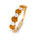 1.25 CT Alternate Citrine and Diamond Half Eternity Ring Citrine - ( AAA ) - Quality - Rosec Jewels