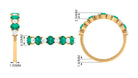 Genuine Emerald and Diamond Alternate Semi Eternity Ring Emerald - ( AAA ) - Quality - Rosec Jewels