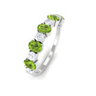 1.50 CT Alternate Peridot and Diamond Half Eternity Ring Peridot - ( AAA ) - Quality - Rosec Jewels