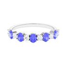 Genuine Tanzanite Stackable Half Eternity Ring Tanzanite - ( AAA ) - Quality - Rosec Jewels