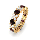 Real Garnet and Diamond Designer Eternity Band Ring Garnet - ( AAA ) - Quality - Rosec Jewels