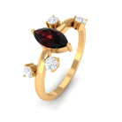 1 Ct Marquise Garnet Engagement Ring with Scatter Diamond Garnet - ( AAA ) - Quality - Rosec Jewels