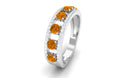 0.75 CT Real Citrine Anniversary Ring with Moissanite Accent Citrine - ( AAA ) - Quality - Rosec Jewels