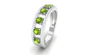 Peridot Anniversary Ring with Diamond Peridot - ( AAA ) - Quality - Rosec Jewels