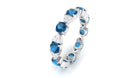 Designer London Blue Topaz and Diamond Eternity Ring London Blue Topaz - ( AAA ) - Quality - Rosec Jewels