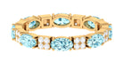 Real Aquamarine and Diamond Full Eternity Ring Aquamarine - ( AAA ) - Quality - Rosec Jewels