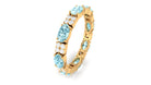 Real Aquamarine and Diamond Full Eternity Ring Aquamarine - ( AAA ) - Quality - Rosec Jewels