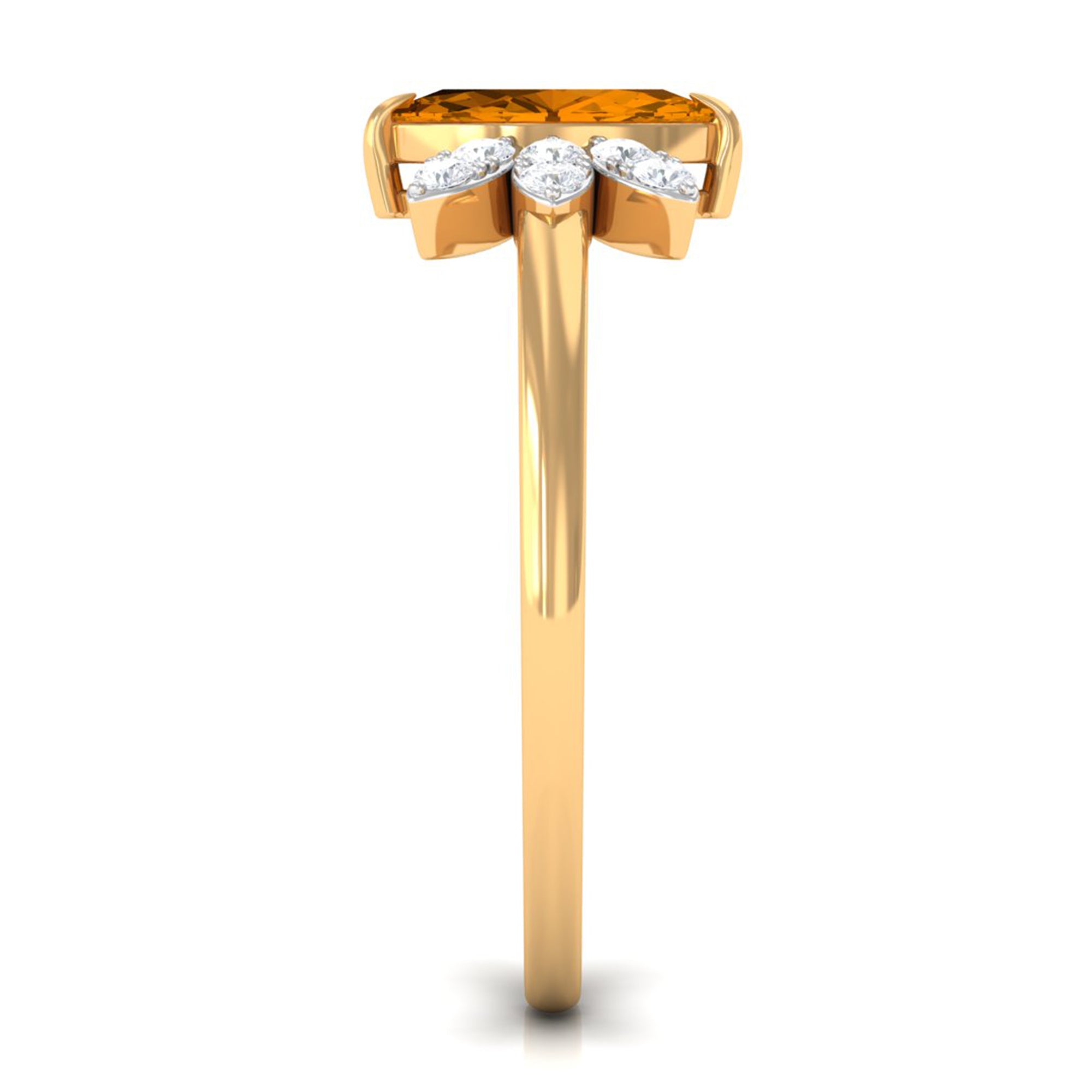 1 CT Marquise Cut Citrine Promise Ring with Diamond Stones Citrine - ( AAA ) - Quality - Rosec Jewels