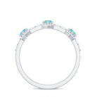 Sky Blue Topaz and Diamond Minimal Half Eternity Ring Sky Blue Topaz - ( AAA ) - Quality - Rosec Jewels