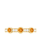 1/2 CT Citrine and Diamond Minimal Half Eternity Ring Citrine - ( AAA ) - Quality - Rosec Jewels