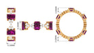 5 CT Certified Rhodolite and Moissanite Eternity Ring in Gold Rhodolite - ( AAA ) - Quality - Rosec Jewels