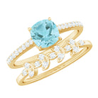 1.75 CT Sky Blue Topaz and Diamond Ring Set Sky Blue Topaz - ( AAA ) - Quality - Rosec Jewels