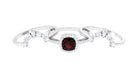 Cushion Cut Garnet Ring Set with Moissanite Garnet - ( AAA ) - Quality - Rosec Jewels