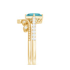 1.25 CT Princess Cut Sky Blue Topaz Vintage Ring Set with Diamond Sky Blue Topaz - ( AAA ) - Quality - Rosec Jewels