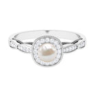 2.25 CT Freshwater Pearl and Diamond Engagement Ring Freshwater Pearl - ( AAA ) - Quality - Rosec Jewels