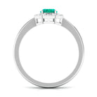 Oval Emerald Cocktail Flower Ring with Diamond Emerald - ( AAA ) - Quality - Rosec Jewels