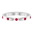 Elegant Ruby Stackable Band Ring in Gypsy Setting Ruby - ( AAA ) - Quality - Rosec Jewels