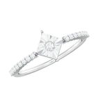 Round Cut Diamond Promise Ring in Illusion Setting Diamond - ( HI-SI ) - Color and Clarity - Rosec Jewels