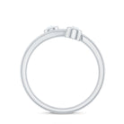 Minimal Diamond Two Stone Wrap Ring in Bezel Setting Diamond - ( HI-SI ) - Color and Clarity - Rosec Jewels