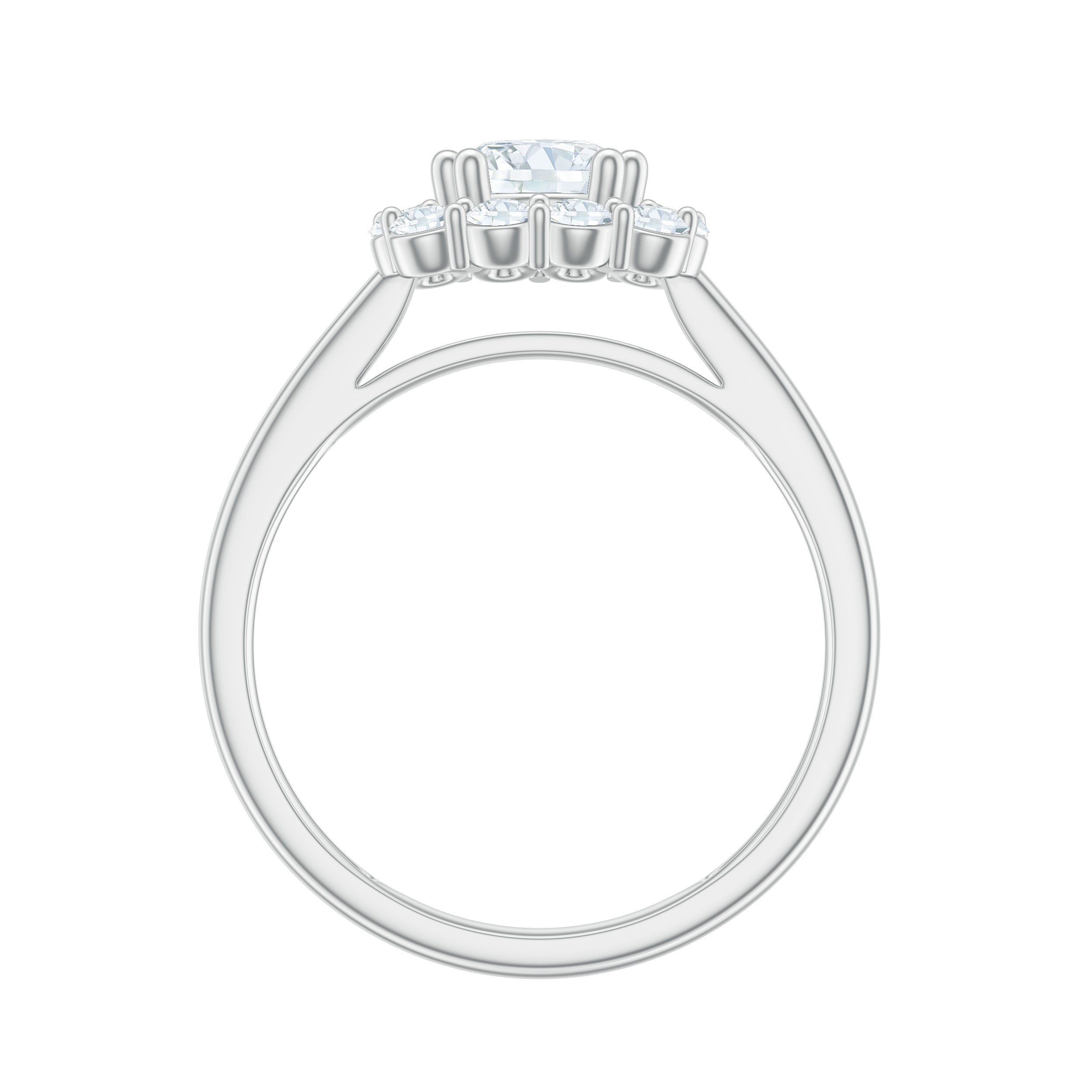 2.25 CT Classic Moissanite Halo Engagement Ring in Double Prong Setting Moissanite - ( D-VS1 ) - Color and Clarity - Rosec Jewels