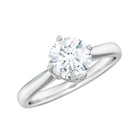 Twisted Prong Set Round Moissanite Solitaire Ring in Gold Moissanite - ( D-VS1 ) - Color and Clarity - Rosec Jewels