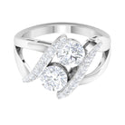 2.50 CT Split Shank Bypass Moissanite Anniversary Ring Moissanite - ( D-VS1 ) - Color and Clarity - Rosec Jewels