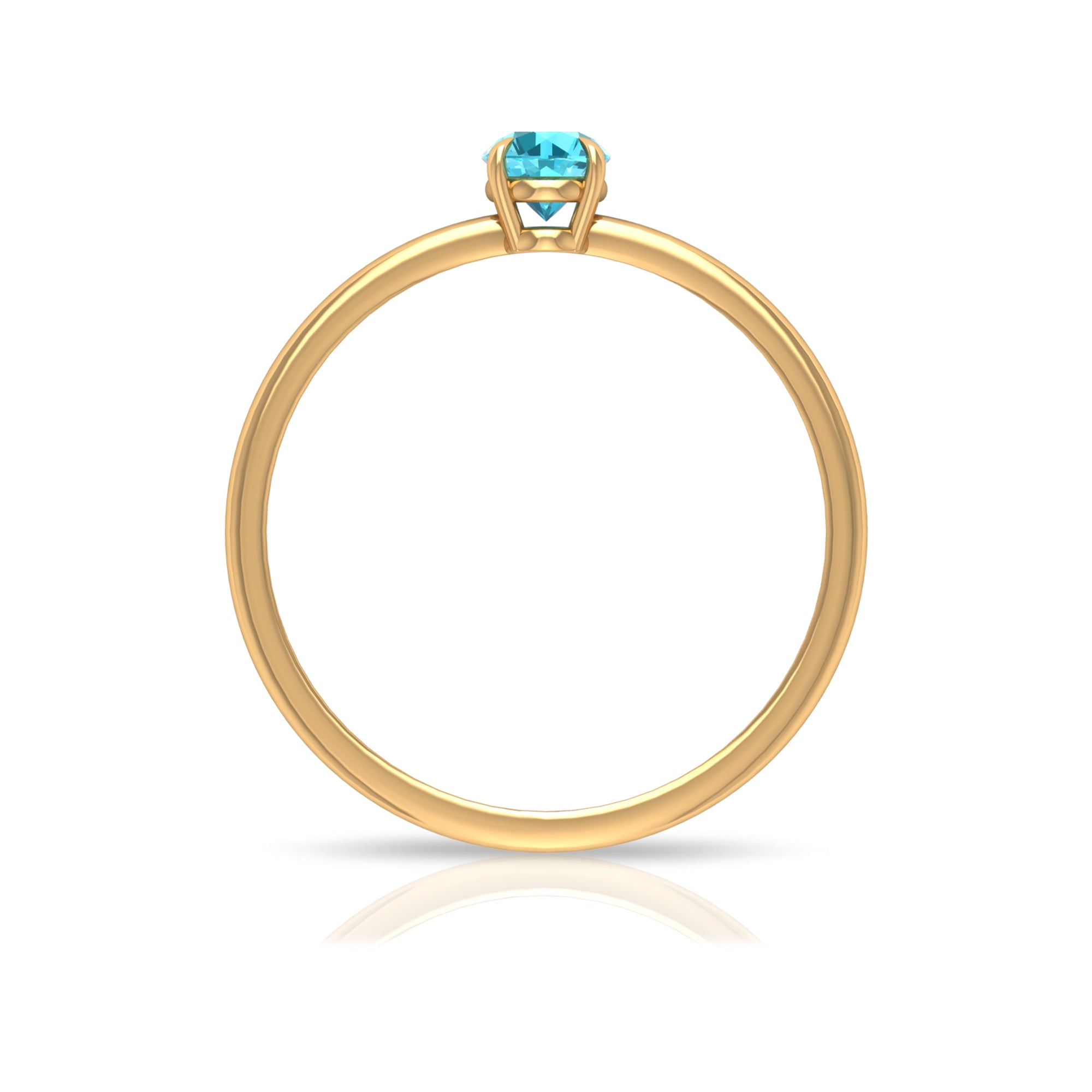 1/4 CT Claw Set Swiss Blue Topaz Solitaire Ring Swiss Blue Topaz - ( AAA ) - Quality - Rosec Jewels