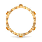 Natural Citrine and Diamond Eternity Ring in Prong Setting Citrine - ( AAA ) - Quality - Rosec Jewels