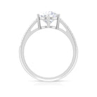 2.50 CT Certified Moissanite Solitaire Ring with Side Stones Moissanite - ( D-VS1 ) - Color and Clarity - Rosec Jewels