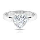 2 CT Bezel Set Moissanite Heart Solitaire Engagement Ring Moissanite - ( D-VS1 ) - Color and Clarity - Rosec Jewels