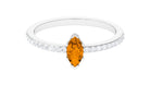 0.50 CT Elegant Citrine and Diamond Minimal Promise Ring Citrine - ( AAA ) - Quality - Rosec Jewels