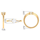 Solitaire Cubic Zirconia Bypass Engagement Ring in Gold Zircon - ( AAAA ) - Quality - Rosec Jewels