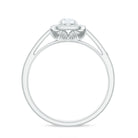 1 CT Certified Moissanite Halo Engagement Ring in Gold Moissanite - ( D-VS1 ) - Color and Clarity - Rosec Jewels