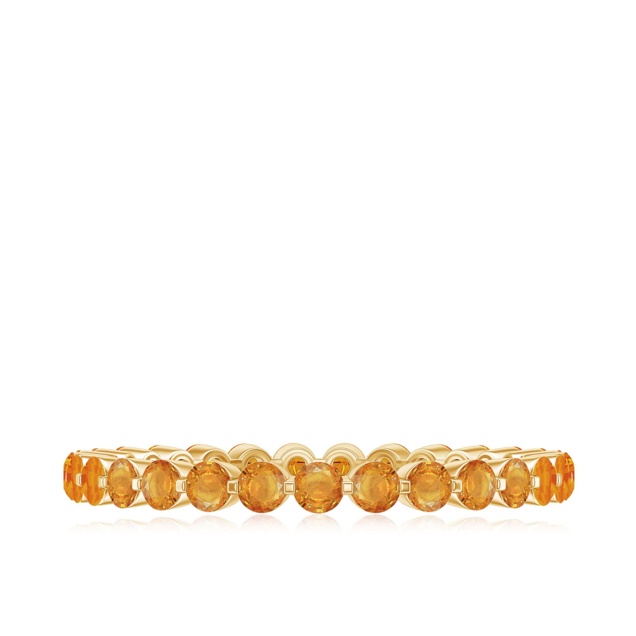 1.50 CT Orange Sapphire Floating Eternity Ring Orange Sapphire - ( AAA ) - Quality - Rosec Jewels