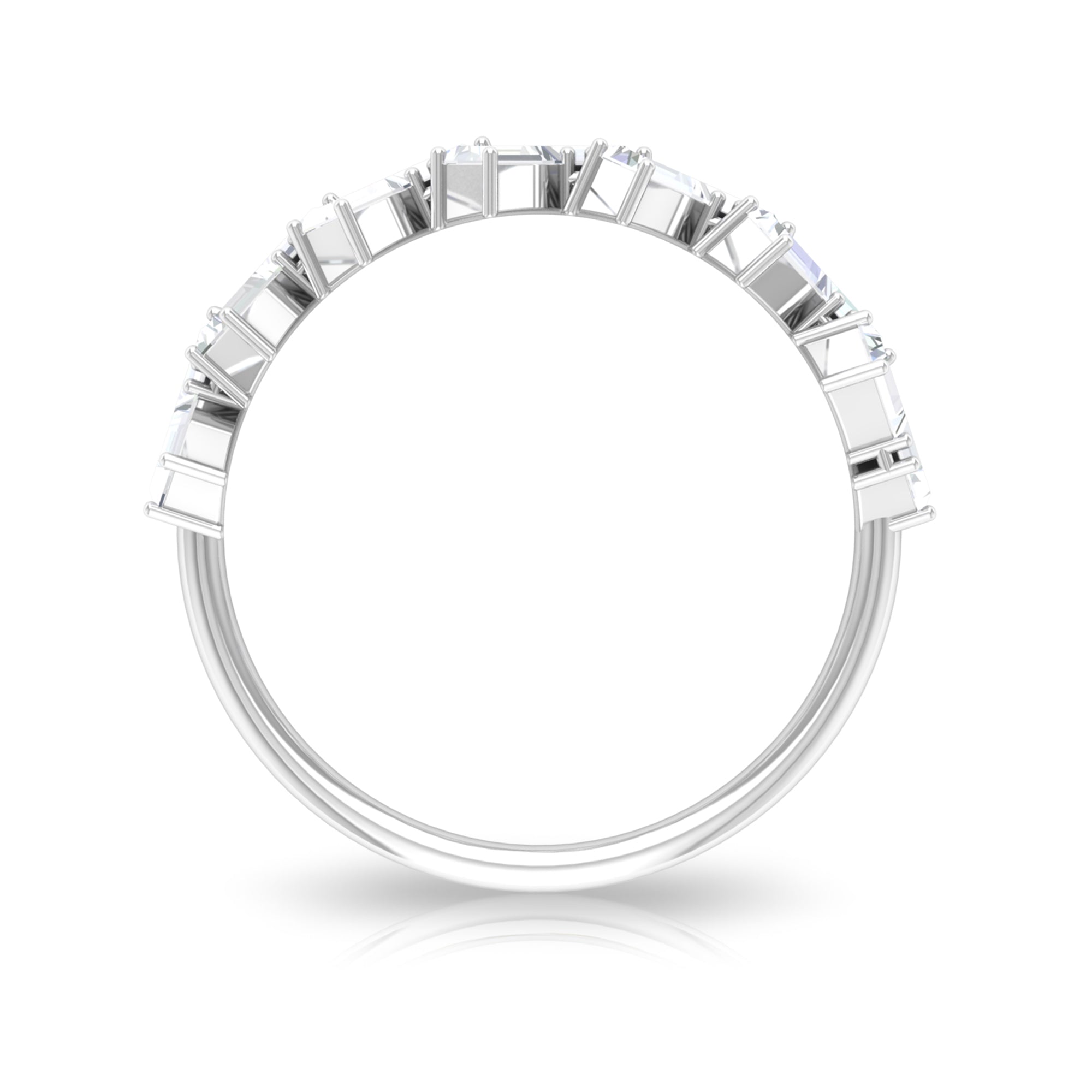 3/4 CT Baguette Cut Moissanite Braided Half Eternity Ring Moissanite - ( D-VS1 ) - Color and Clarity - Rosec Jewels