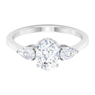 1.75 CT Oval and Pear Cut Moissanite Three Stone Engagement Ring Moissanite - ( D-VS1 ) - Color and Clarity - Rosec Jewels