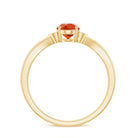 3/4 CT Oval Shape Fire Opal Engagement Ring with Diamond Fire Opal - ( AAA ) - Quality - Rosec Jewels