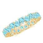 Claw Set Sky Blue Topaz Eternity Ring for Women Sky Blue Topaz - ( AAA ) - Quality - Rosec Jewels