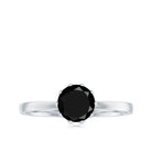 3/4 CT Natural Black Spinel Solitaire Ring in Lotus Basket Setting Black Spinel - ( AAA ) - Quality - Rosec Jewels